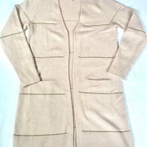 Cupio Midi Sweater Cardigan with Metallic Threads